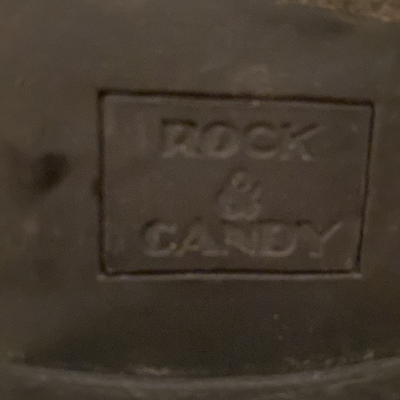 ROCK AND CANDY Black Ankle Boots w/designs sz 6.5 - Picture 6 of 6